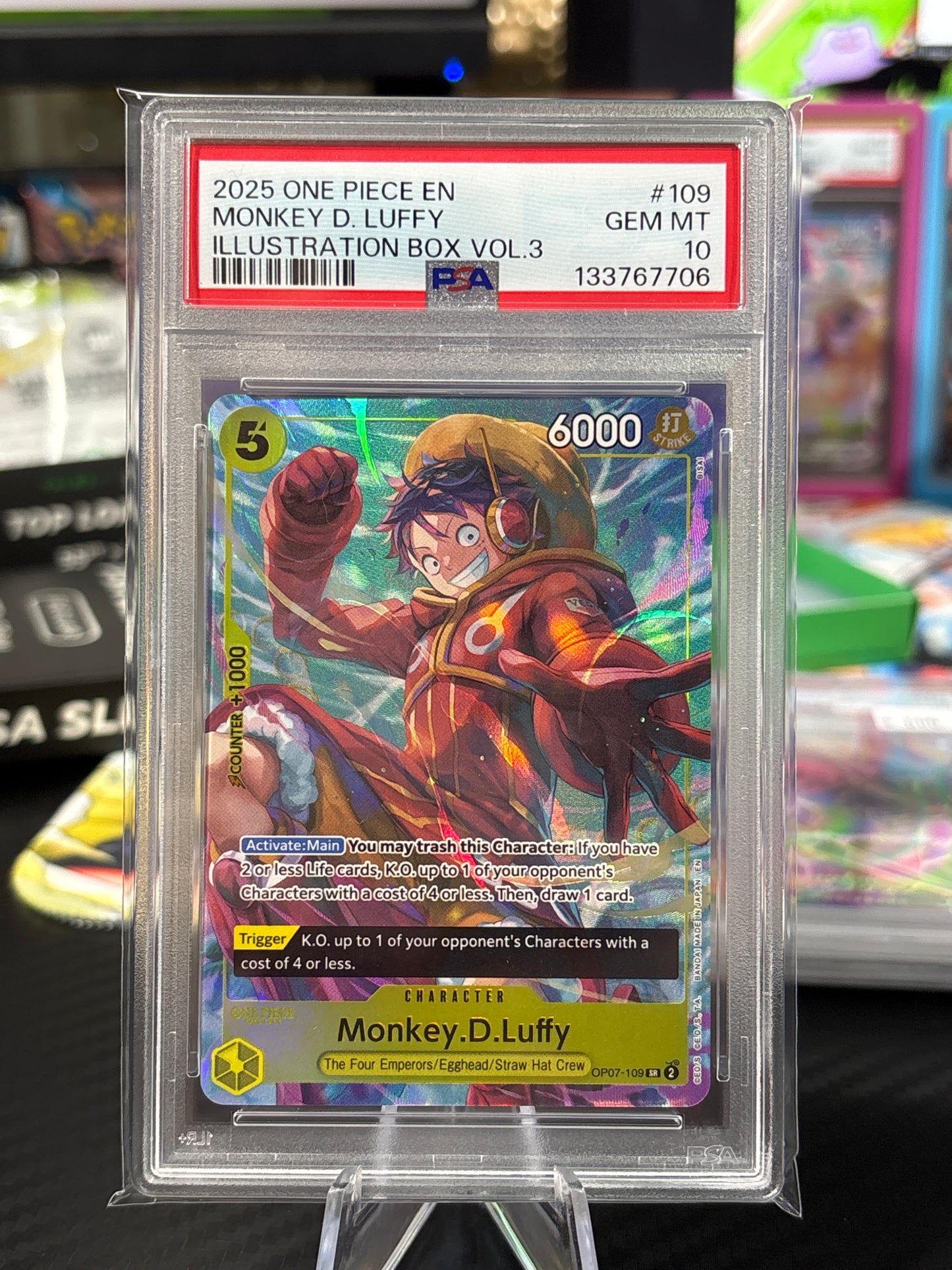 Monkey D Luffy (Illustration Box Vol. 3 Promo) #OP07-109 - PSA 10