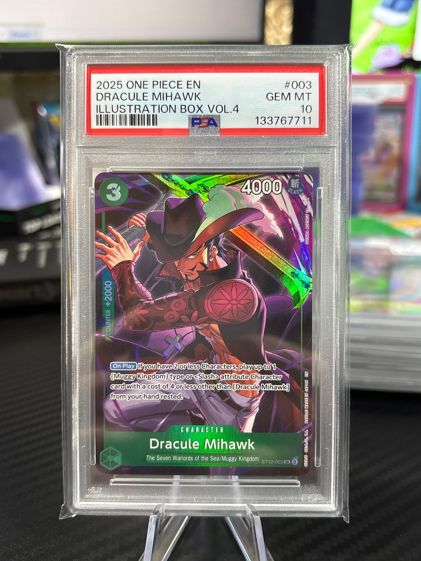 Dracule Mihawk (Illustration Box Vol. 4 Promo) #ST12-003 - PSA 10