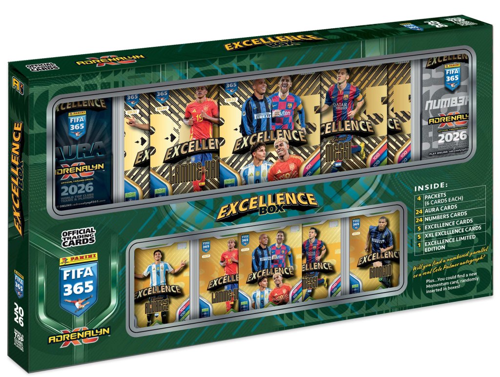 Panini FIFA 365 Adrenalin XL 2026 Soccer Box - Excellence Box
