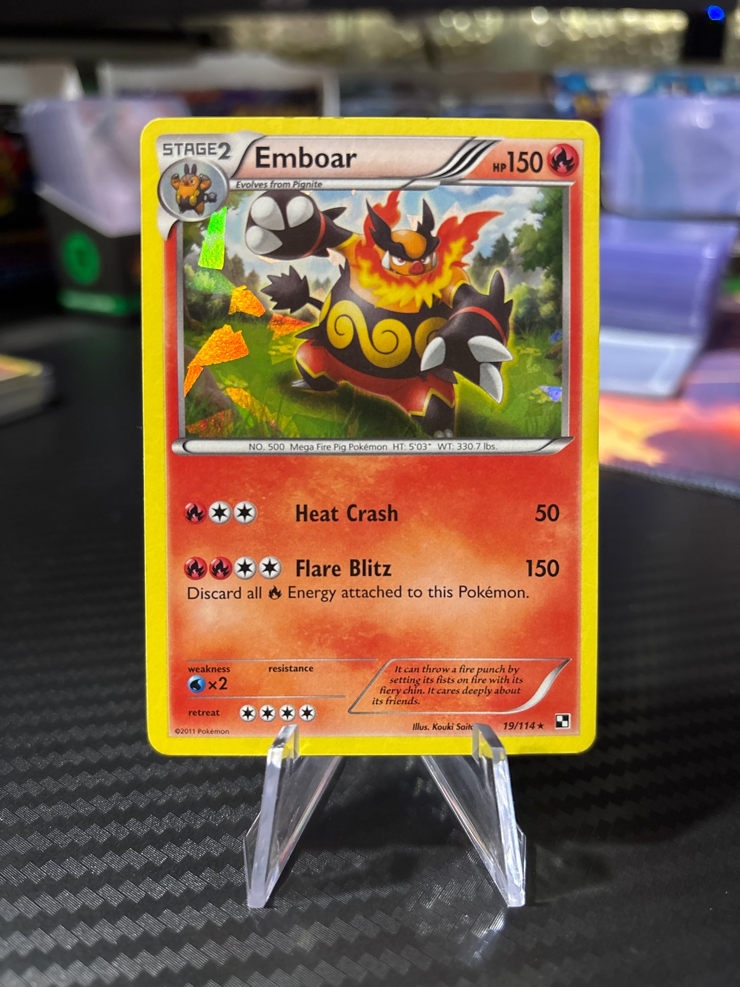 Emboar Rare (Cracked Ice Holo) #19 - Black & White - LP