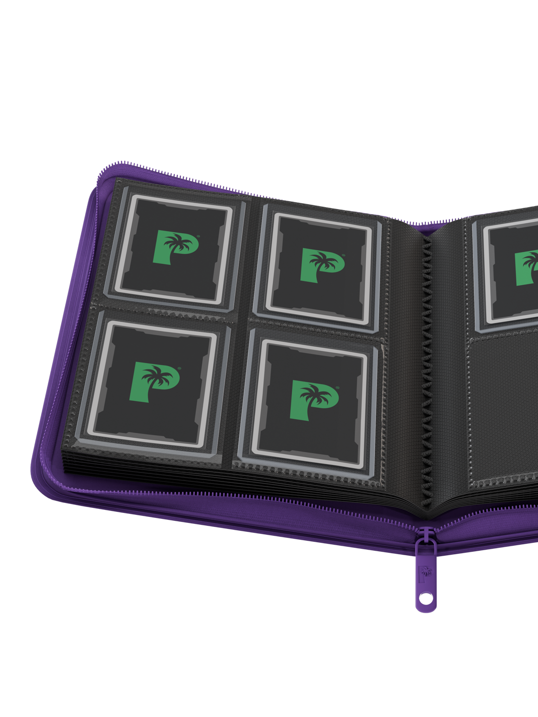 Palms Off Gaming Collectors Series Top Loader Zip Binder - 4 Pocket (128 Slots) - Purple