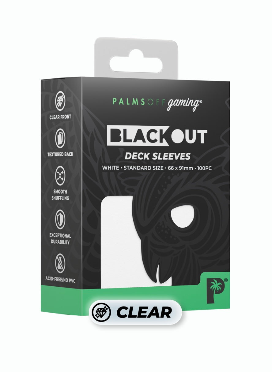 Palms Off Gaming - Blackout Sleeves - Standard Size, 100pc - WHITE