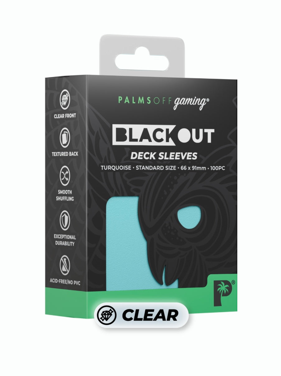 Palms Off Gaming - Blackout Sleeves - Standard Size, 100pc - TURQUOISE