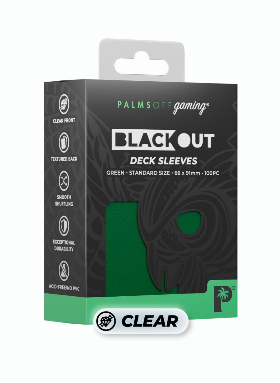 Palms Off Gaming - Blackout Sleeves - Standard Size, 100pc - GREEN