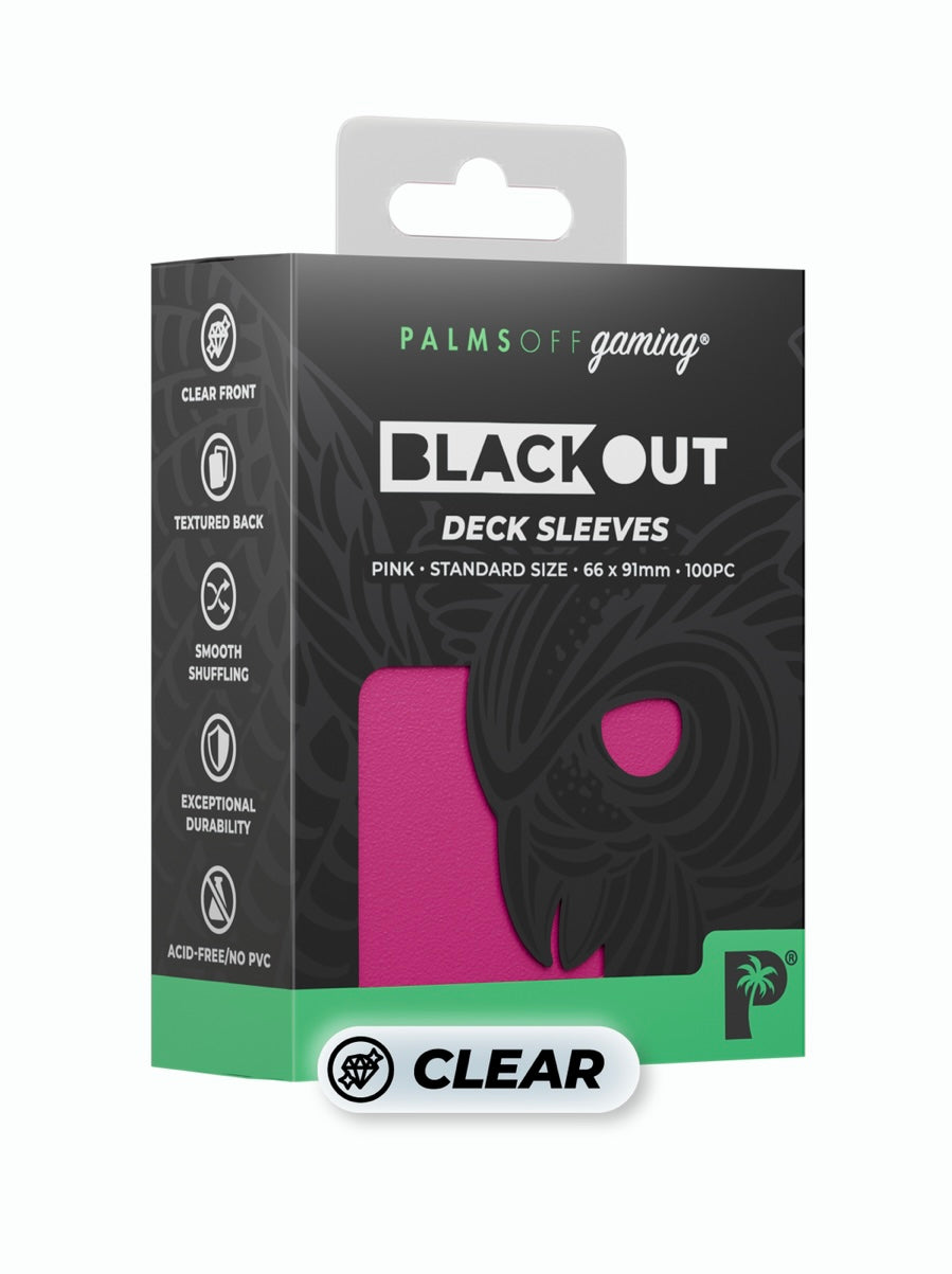 Palms Off Gaming - Blackout Sleeves - Standard Size, 100pc - PINK