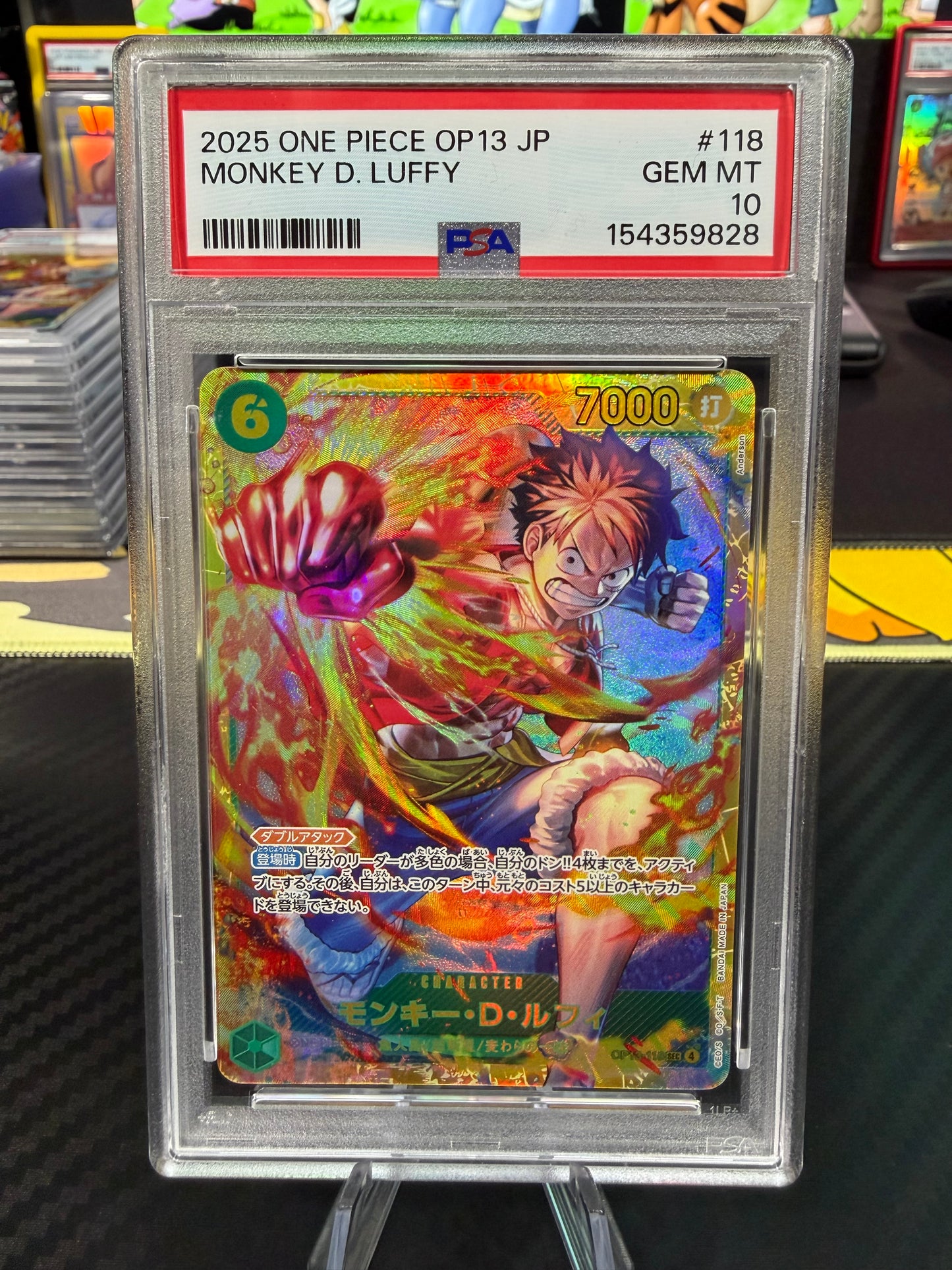 PSA 10 - Monkey D Luffy - SEC - OP13-118 - One Piece OP13 Japanese