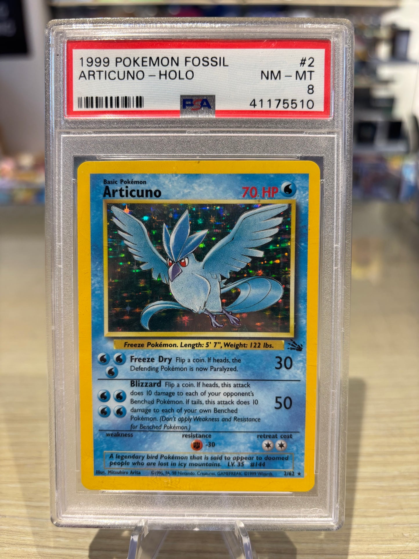 PSA 8 - Articuno - 2/62 - Fossil