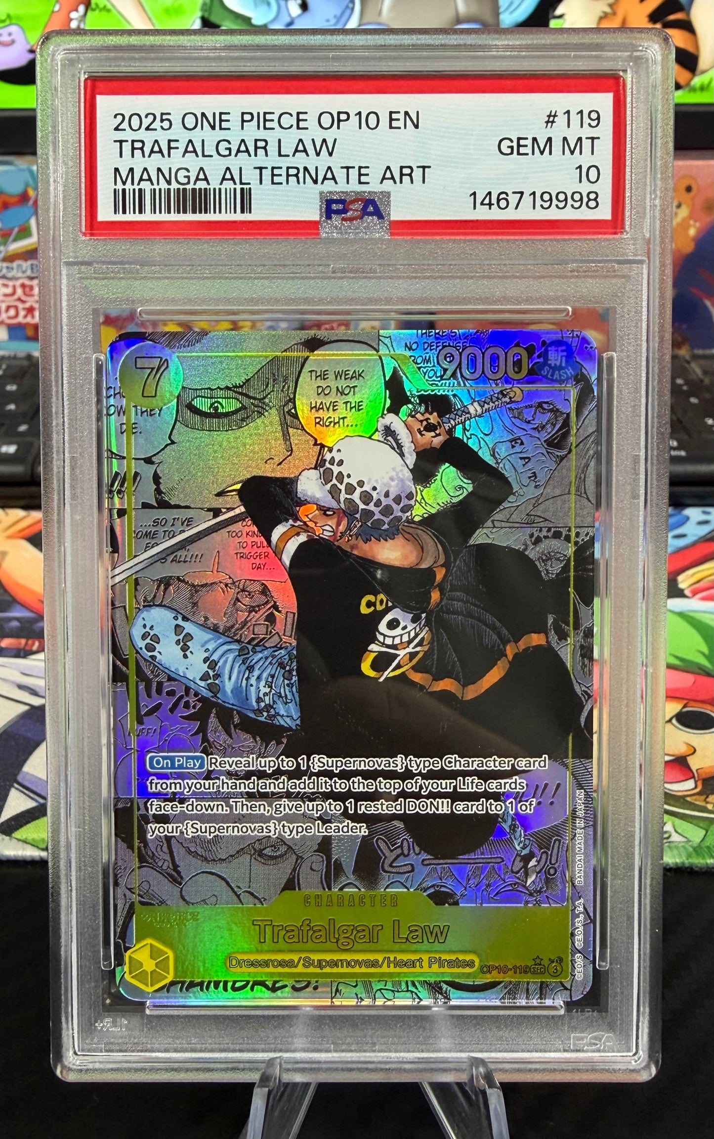 PSA 10 - Trafalgar Law - Manga Alternate Art - OP10-119 - English