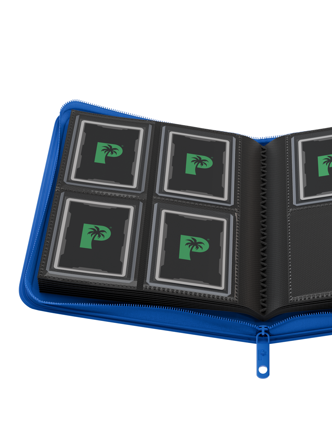 Palms Off Gaming Collectors Series Top Loader Zip Binder - 4 Pocket (128 Slots) - BLUE