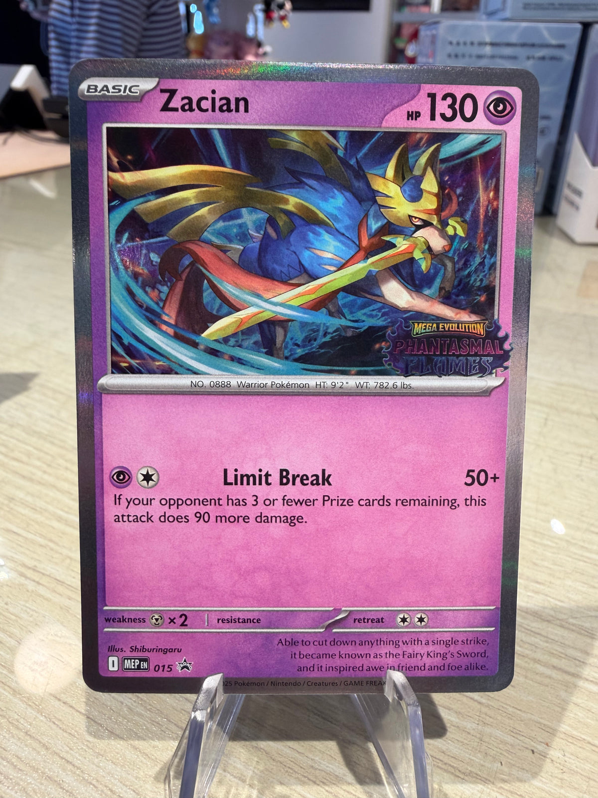 Zacian - MEP 015 Promo - Phantasmal Flames Stamp