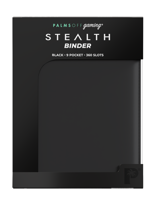 Palms Off Gaming - Stealth 9 Pocket Zip Binder - 360 Slots - BLACK
