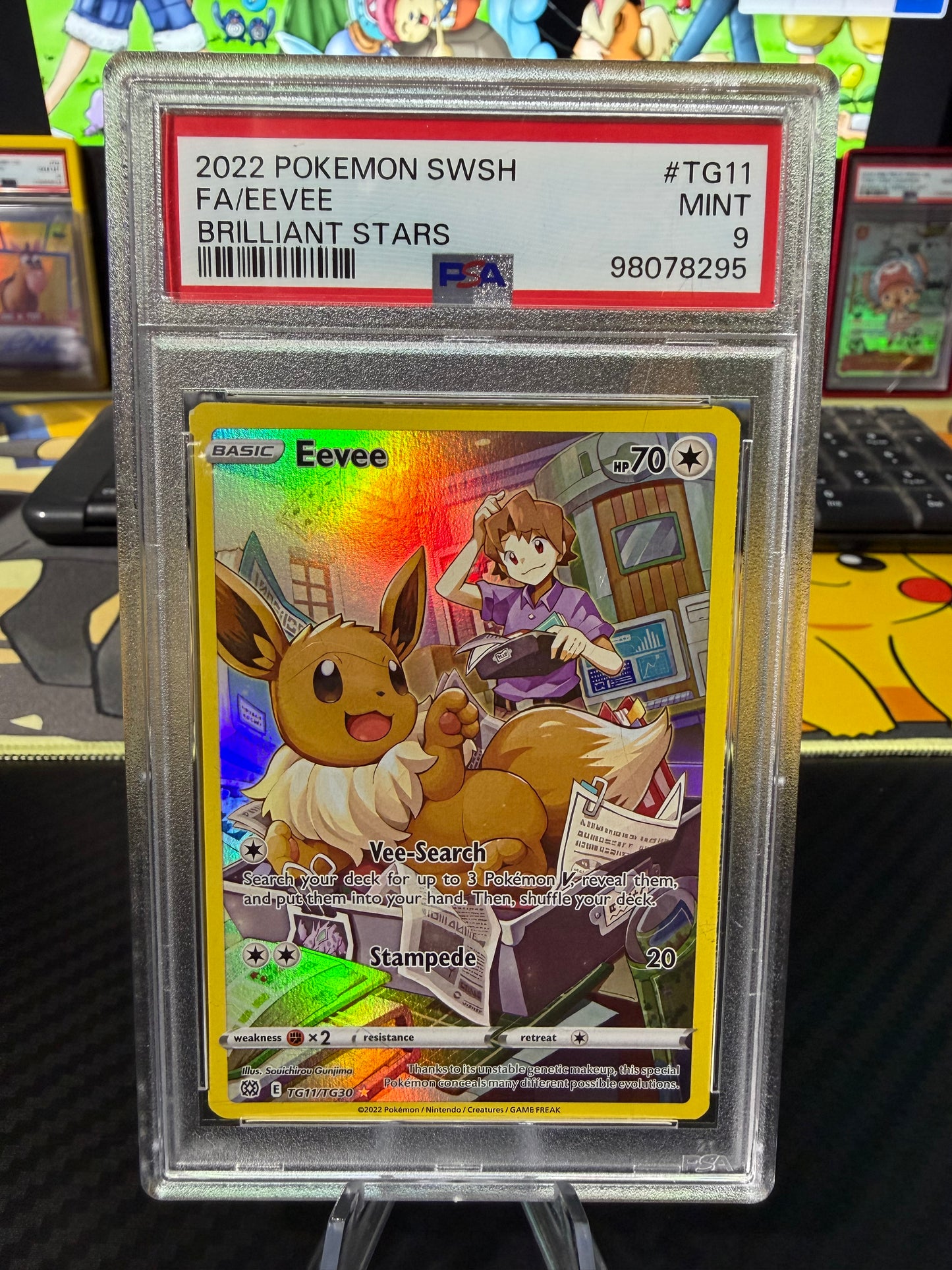 PSA 9 - Eevee - TG11/TG30 - Brilliant Stars