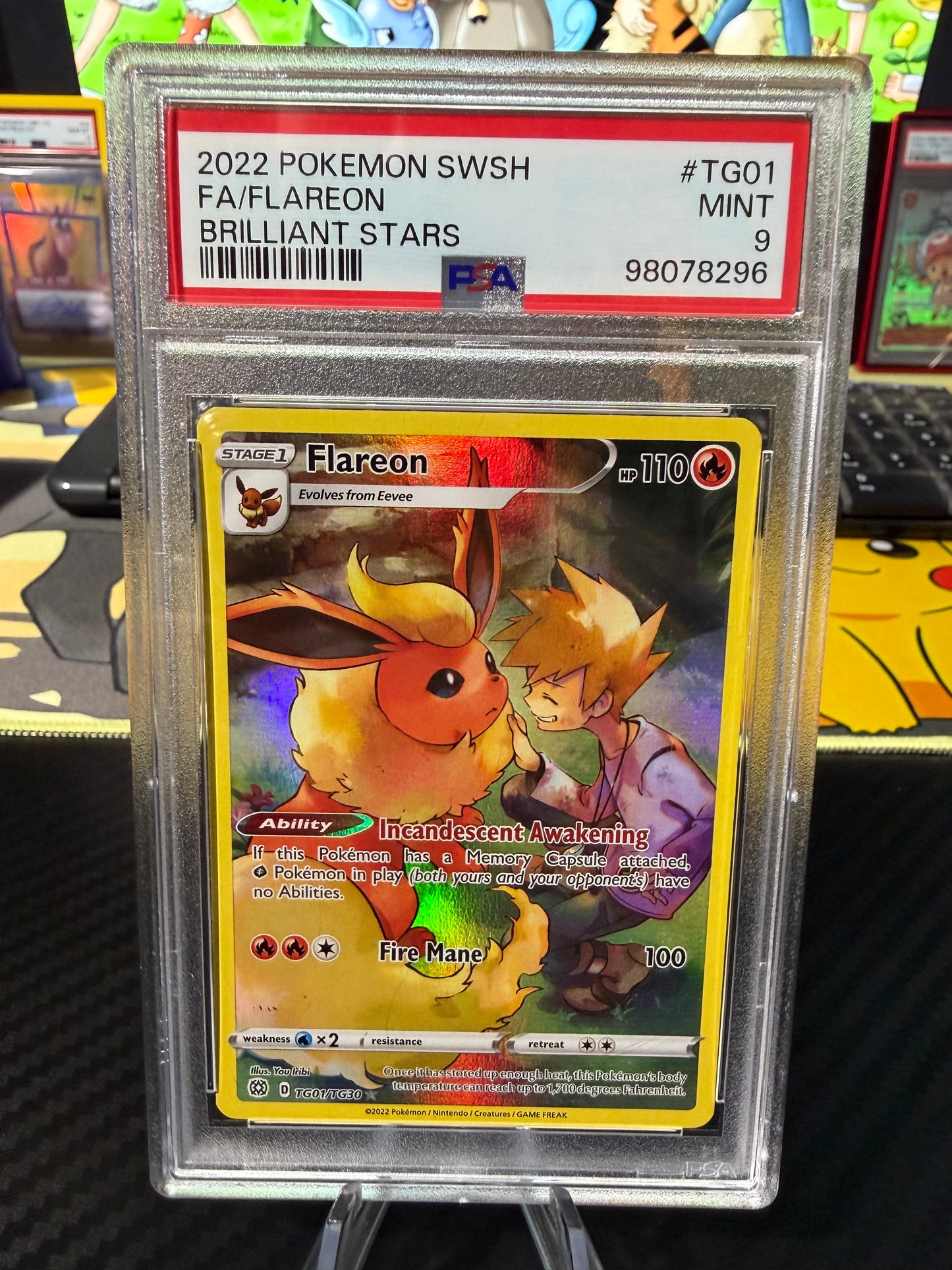 PSA 9 - Flareon - TG01/TG30 - Brilliant Stars