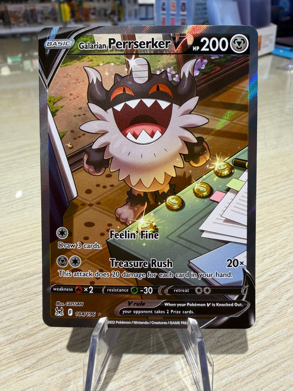 Galarian Perrserker V - 184/196 - Lost Origin