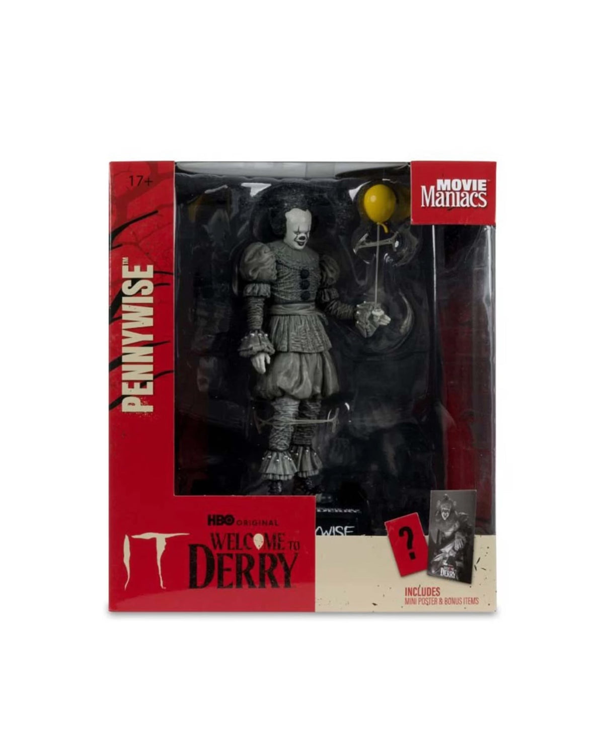 Welcome to Derry - Pennywise (Black & White) Movie Maniacs 6’ Figure