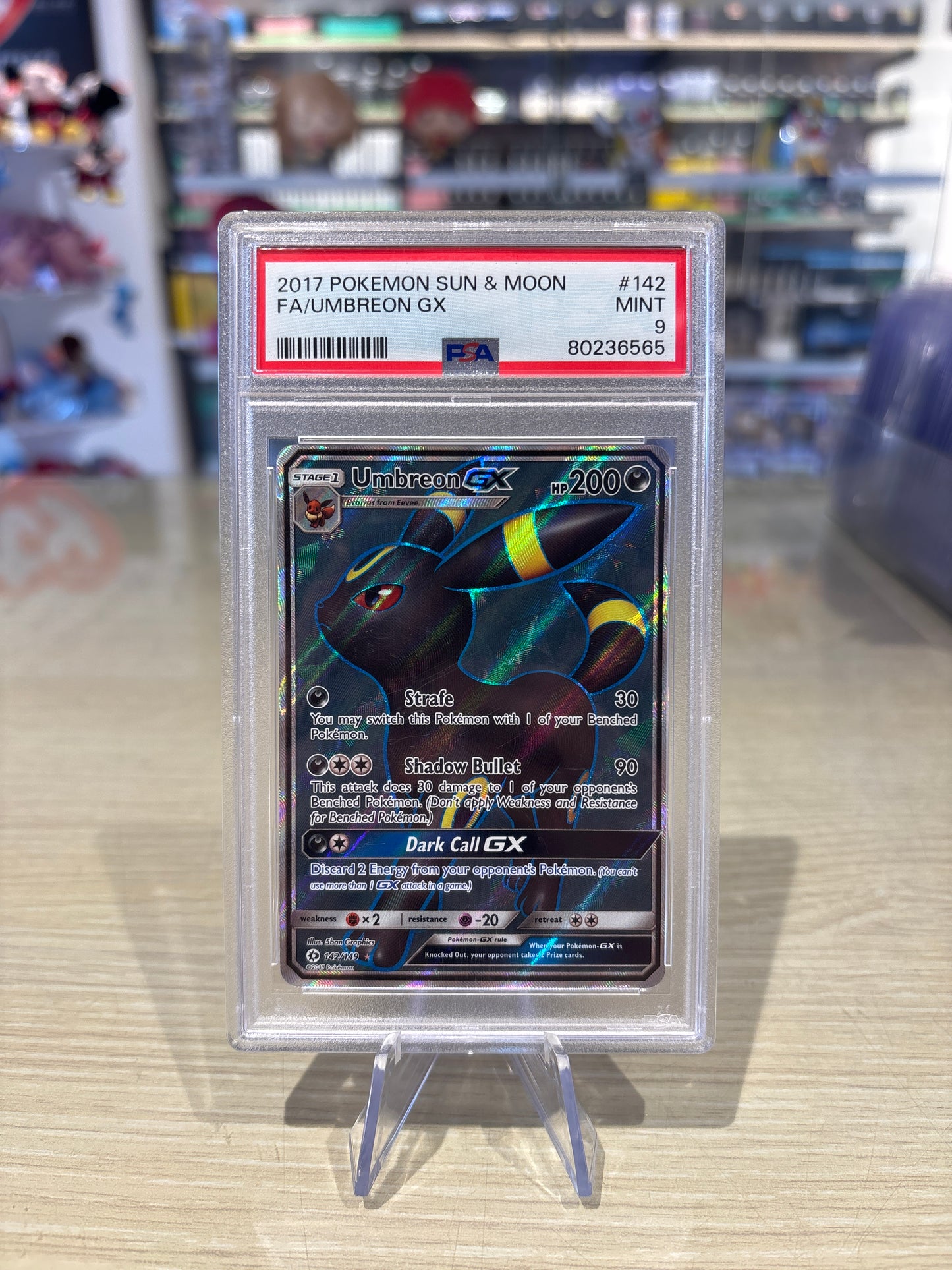 PSA 9 - Umbreon Gx - 142/194 - Sun & Moon