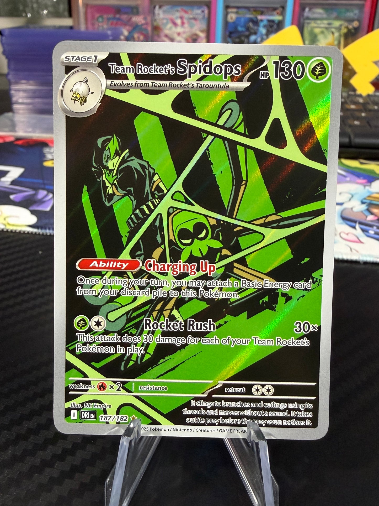Team Rocket’s Spidops - 187/182 - Illustration Rare - Destined Rivals - NM