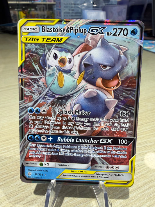 Blastoise & Piplup GX - 38/236 Tag Team - Cosmic Eclipse