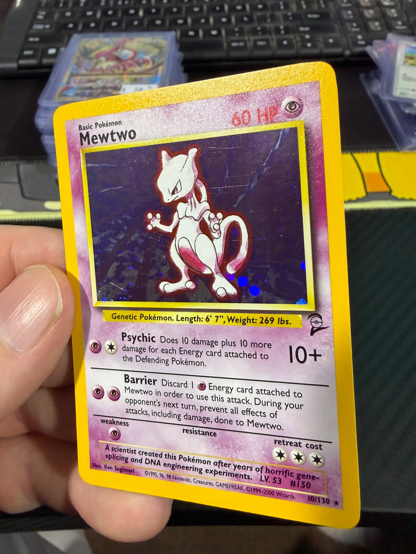 Mewtwo - Holo - 10/130 - Pokemon Base Set 2