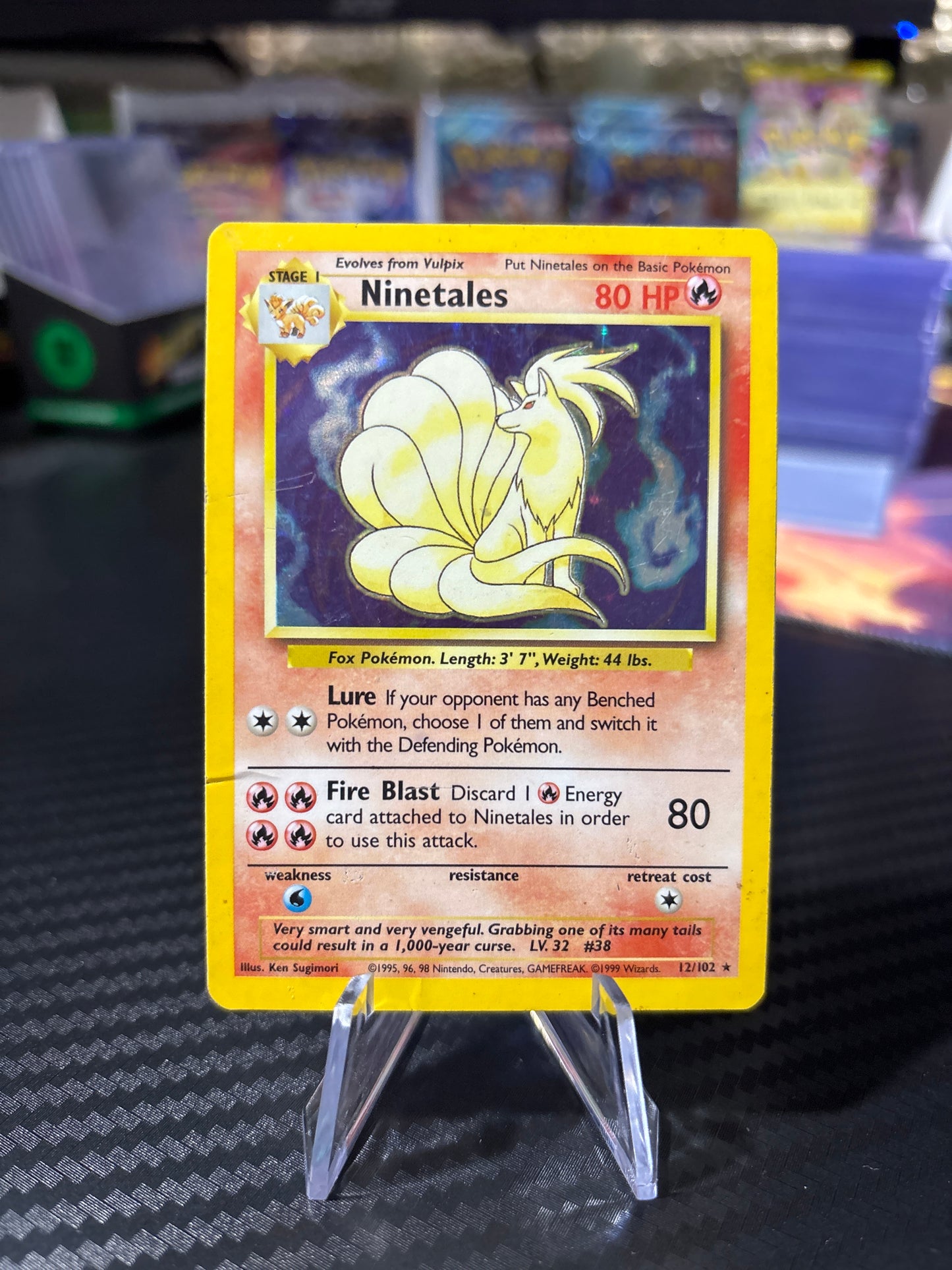 Ninetales Holo #12 - Base Set (Heavily Played)