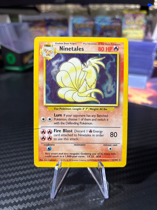 Ninetales Holo #12 - Base Set (Heavily Played)