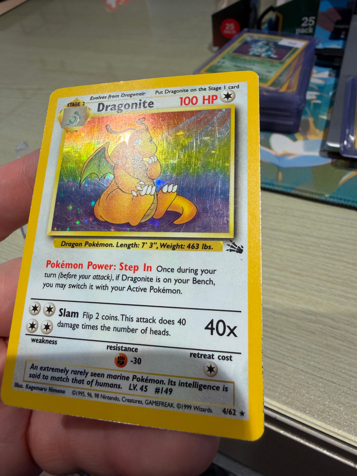 Dragonite Holo - 4/62 - Fossil