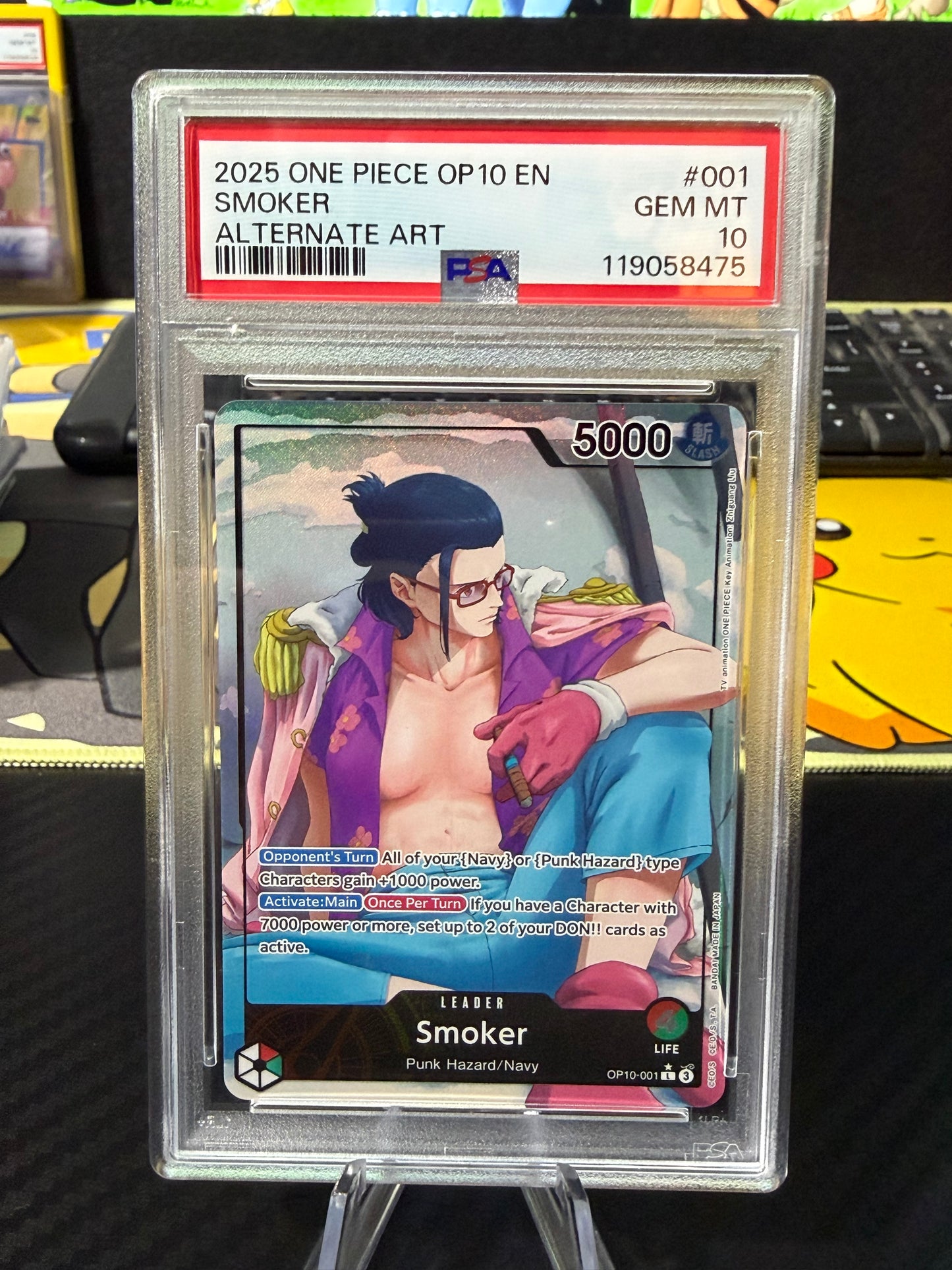 PSA 10 - Smoker - Alt Art Leader - OP10-001 - One Piece OP10 English
