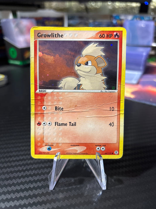 Growlithe Holo #64 - Fire Red & Leaf Green - DMG