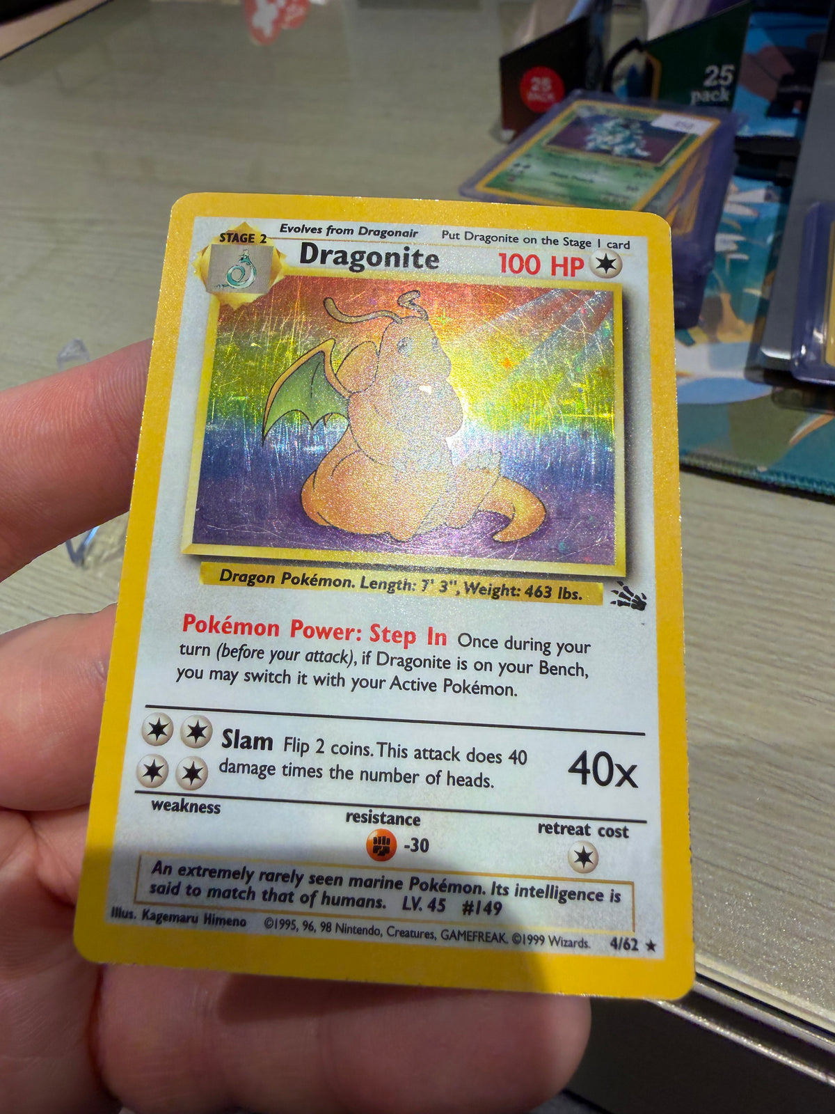 Dragonite Holo - 4/62 - Fossil