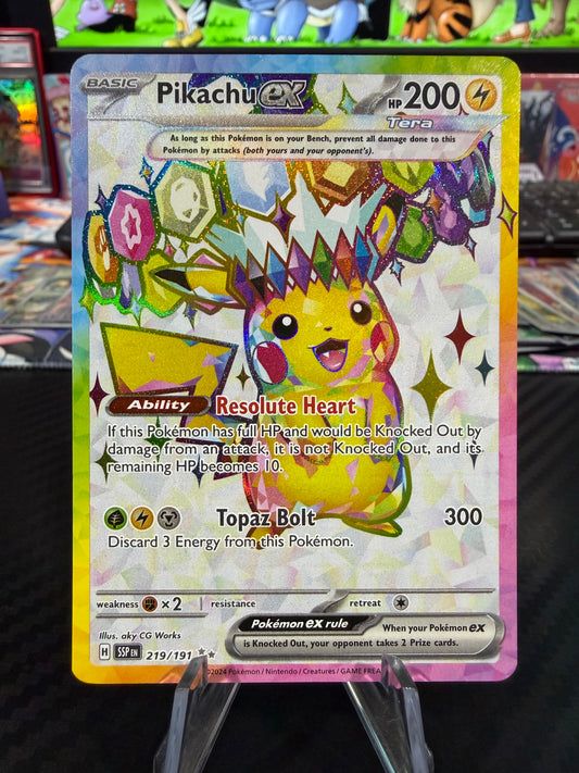 Pikachu Ex - 219/191 - Full Art - Surging Sparks - NM