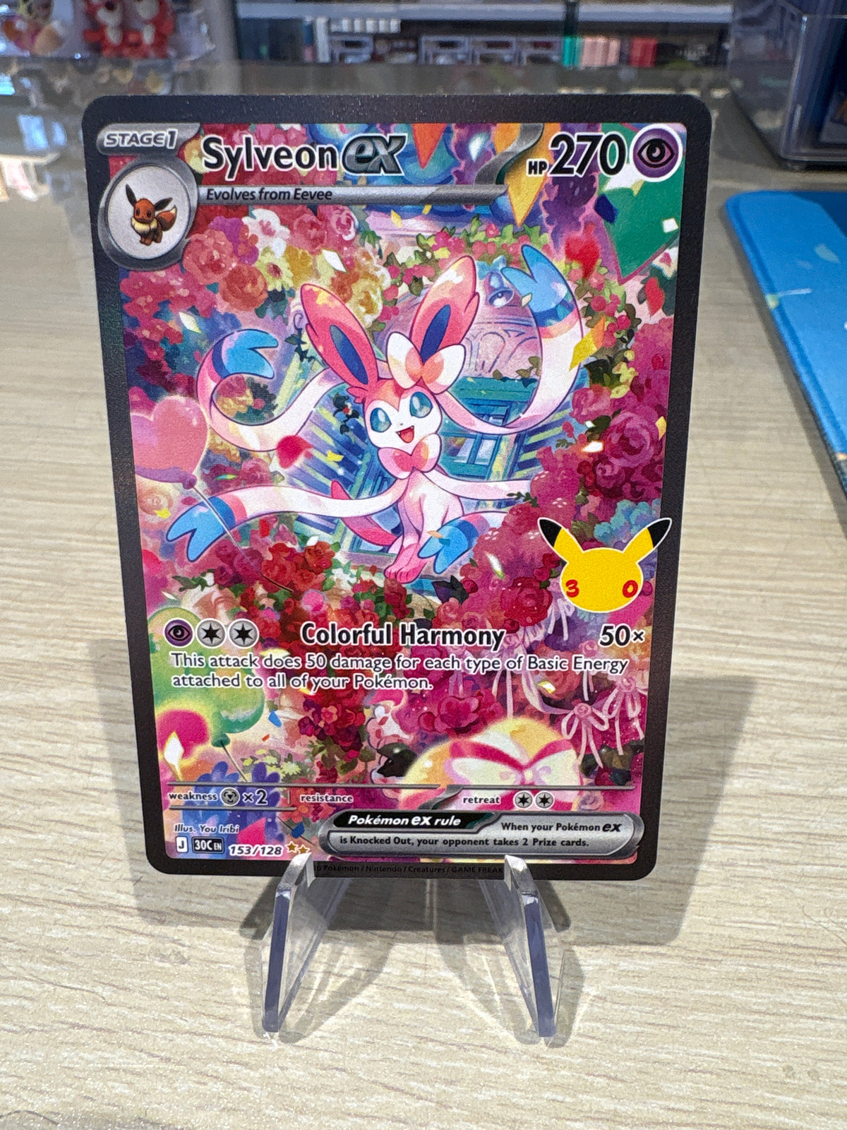 Sylveon Ex - 153/128 - 30th Anniversary English