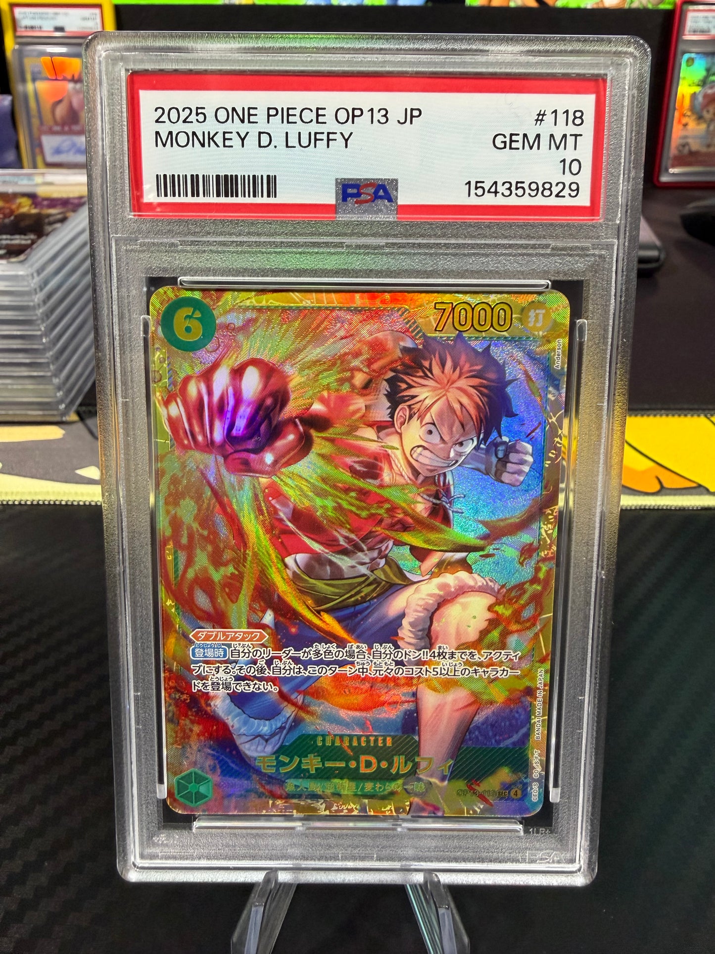 PSA 10 - Monkey D Luffy - SEC - OP13-118 - One Piece OP13 Japanese