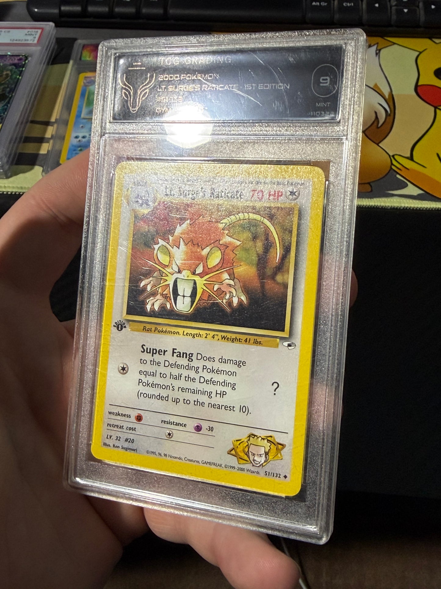 TCG 9 - Lt Surge’s Raticate 1st Edition  - 51/132 - Pokemon Gym Heroes