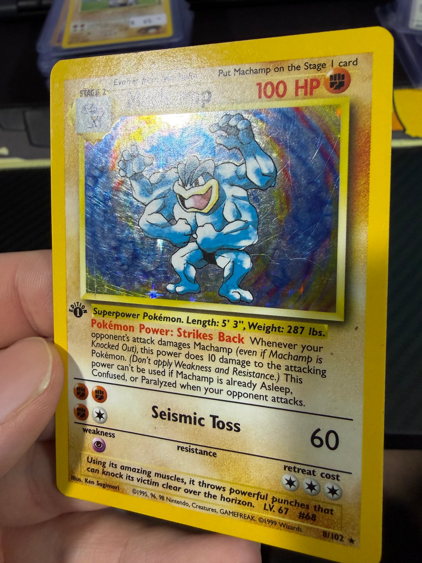 Machamp - 1st Ed Holo - 8/102 - Pokemon Base Set