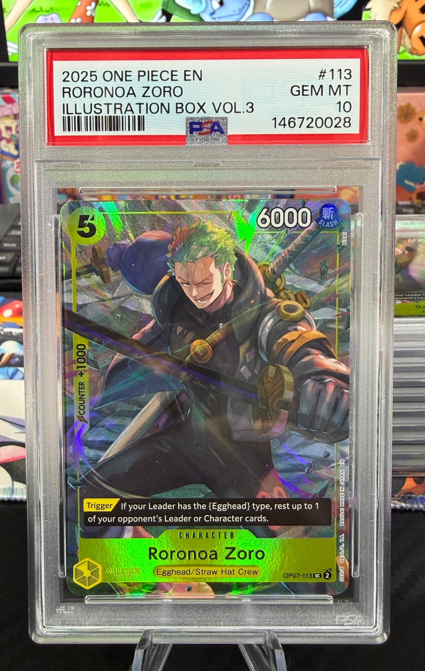 PSA 10 - Roronoa Zoro - OP07-113 - Illustration Box Vol. 3 Promo