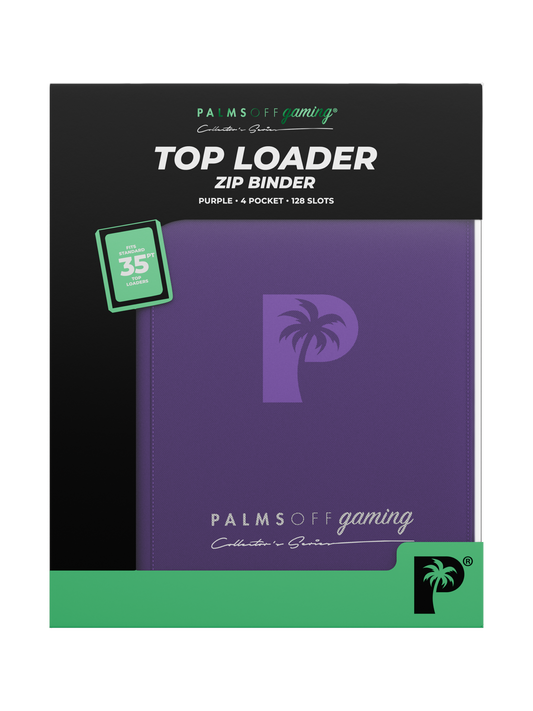 Palms Off Gaming Collectors Series Top Loader Zip Binder - 4 Pocket (128 Slots) - Purple