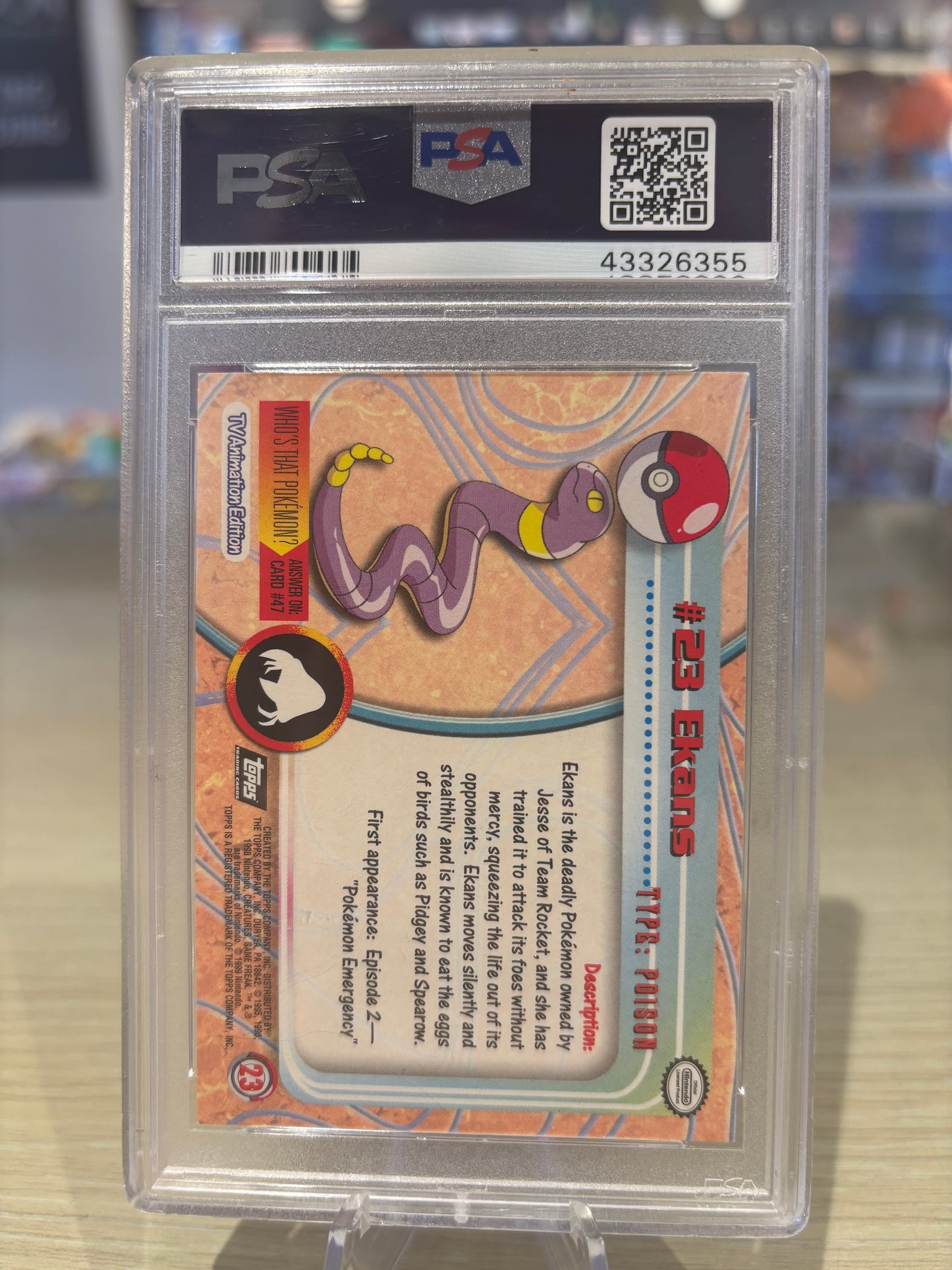 PSA 7 - Ekans - 23 - Tops Pokémon T.V.