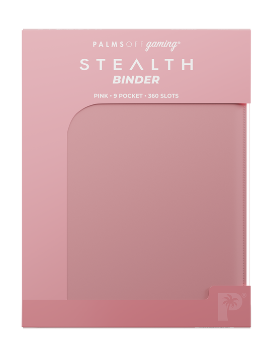 Palms Off Gaming - Stealth 9 Pocket Zip Binder - 360 Slots - PINK