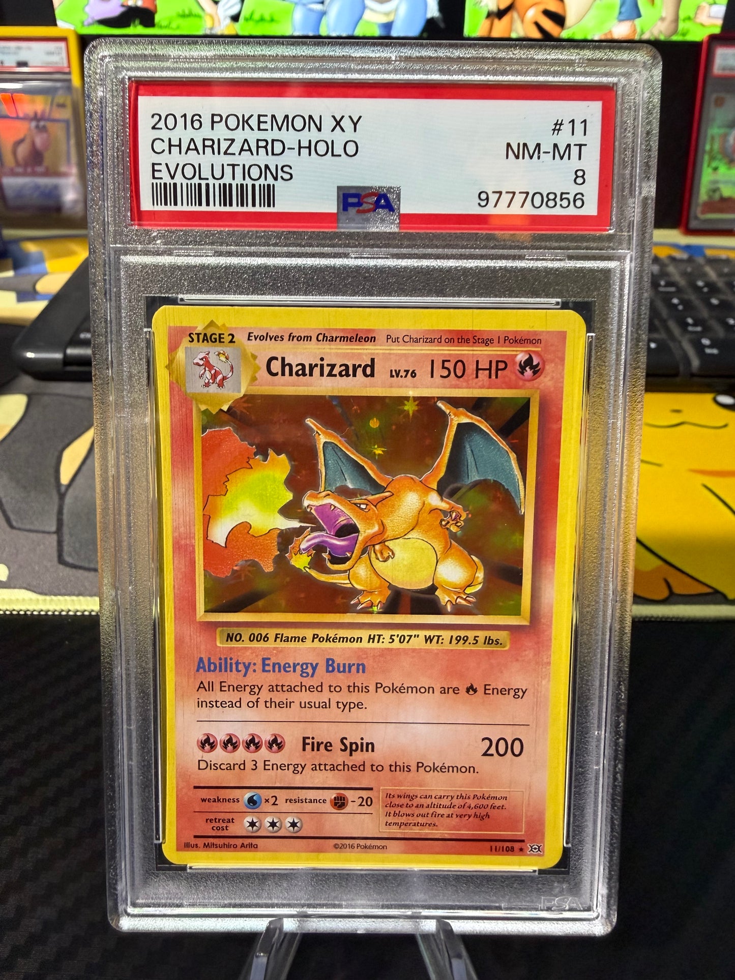 PSA 8 - Charizard Holo - 11/108 - XY Evolutions