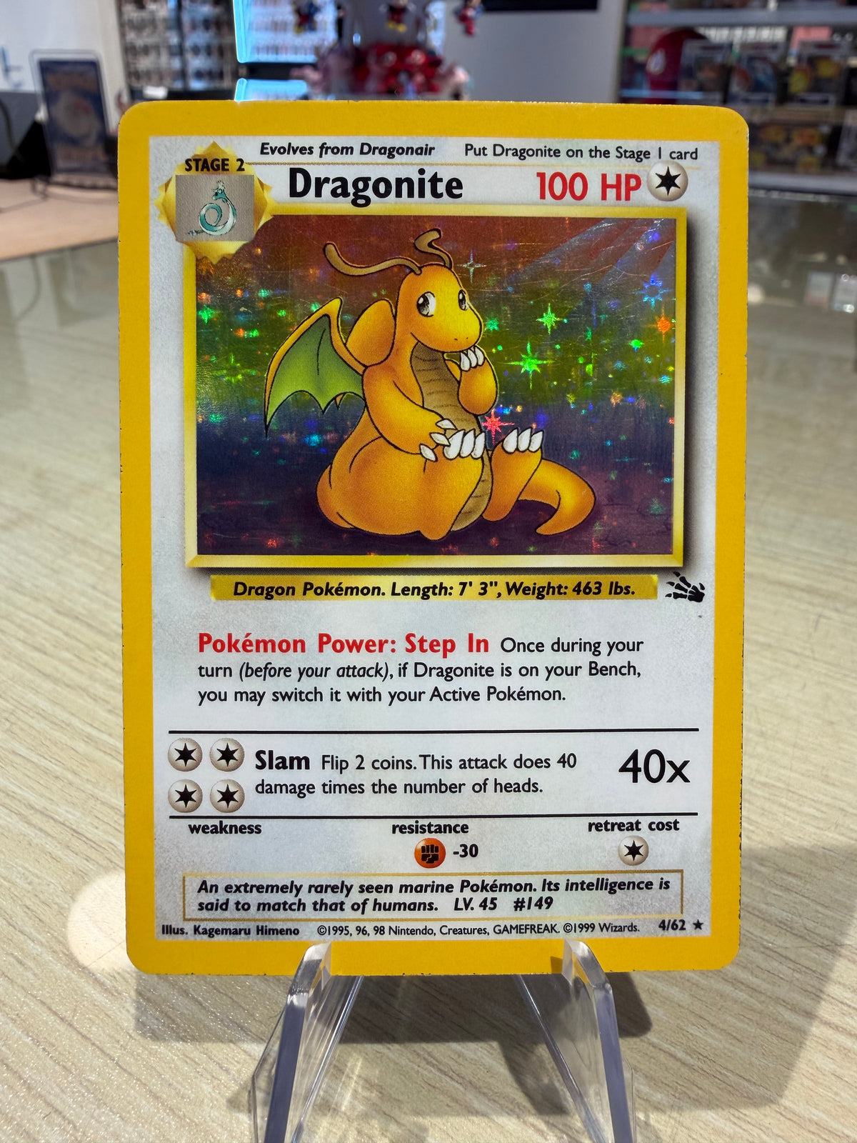 Dragonite Holo - 4/62 - Fossil