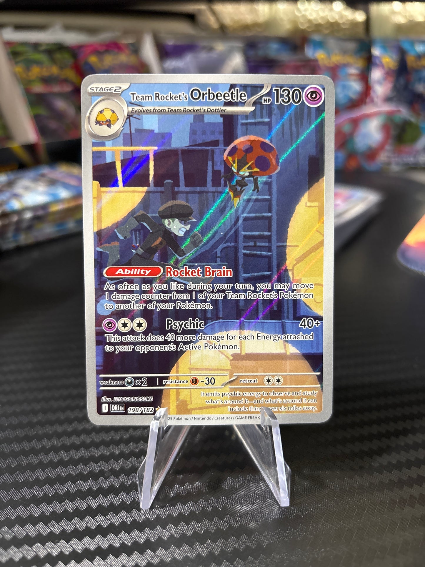 Team Rocket’s Orbeetle - 198/182 - Illustration Rare - Destined Rivals - NM