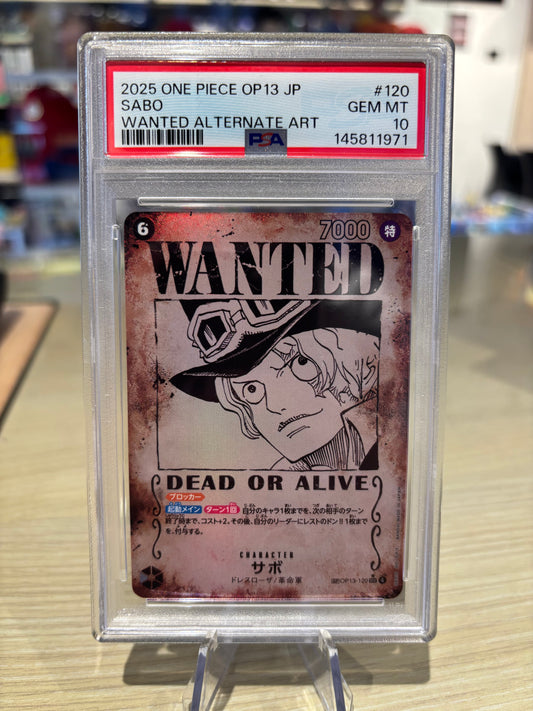 PSA 10 - Sabo - OP13-120 - Japanese Carrying On His Will