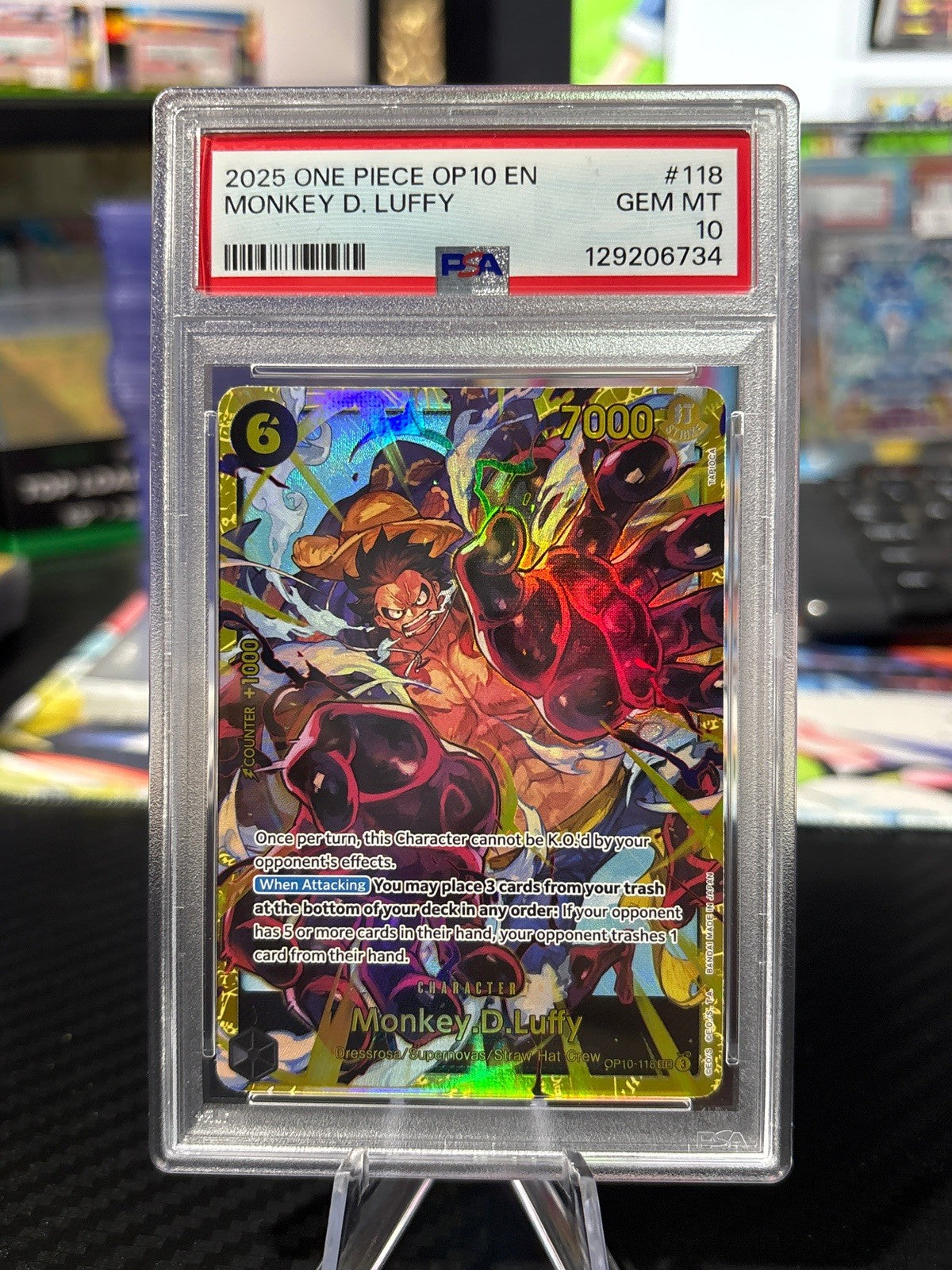 Monkey D Luffy - SEC - OP10-118  - Royal Blood - One Piece - PSA 10