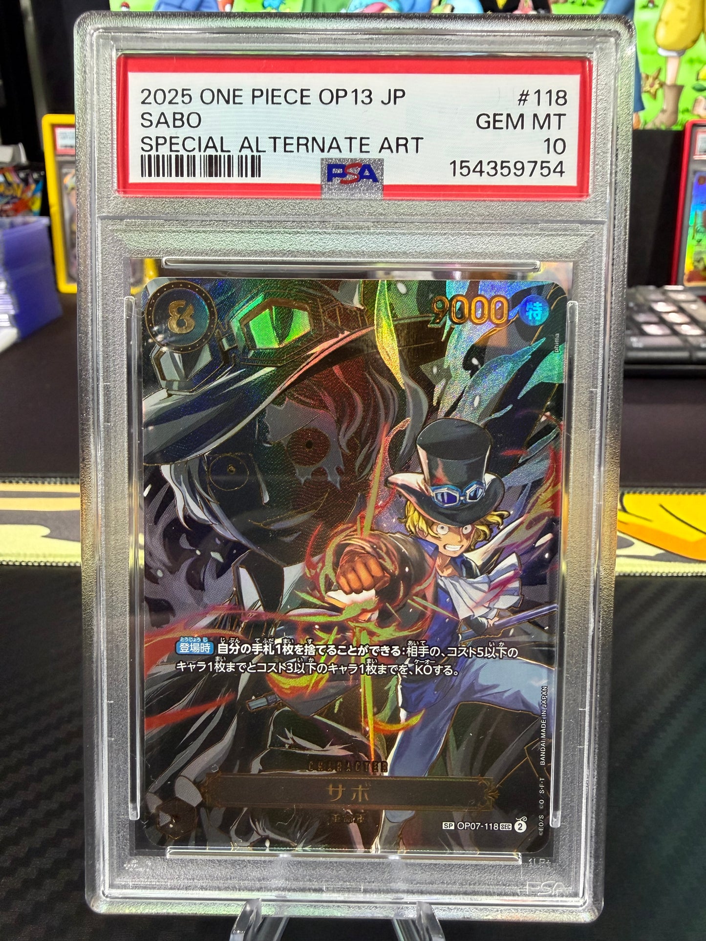 PSA 10 - Sabo - SP Alternate Art - OP07-118 - Carrying On His Will Japanese OP13
