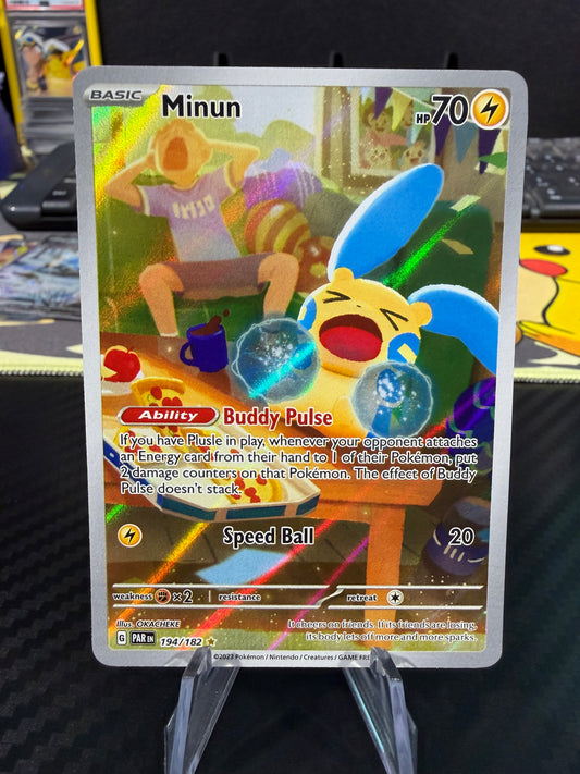 Minun - 194/182 - Illustration Rare - Paradox Rift - NM