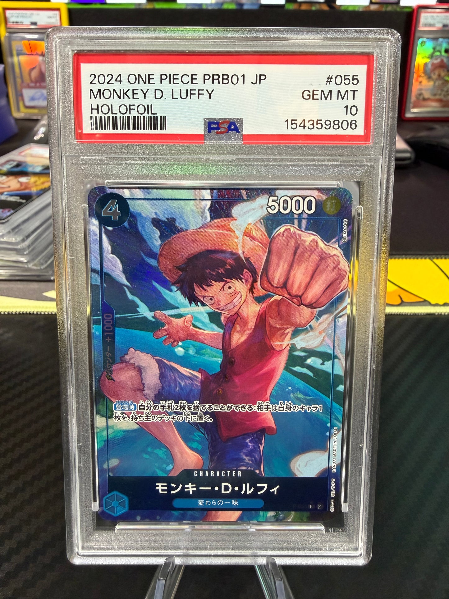 PSA 10 - Monkey D Luffy - Promo P-055 - Japanese PRB01