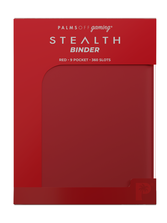 Palms Off Gaming - Stealth 9 Pocket Zip Binder - 360 Slots - RED