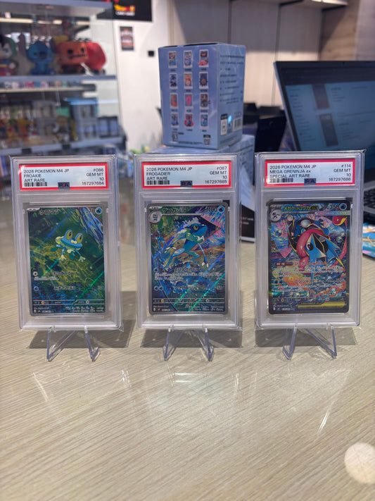 PSA 10 Sequential - Froakie, Frogadier & Greninja - 086, 087 & 114 - Japanese Ninja Spinner