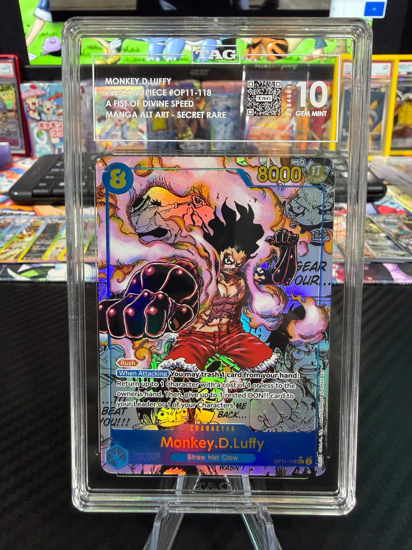 TAG 10 - Monkey D Luffy - OP11-118 - Manga Alt Art - A Fist of Devine Speed