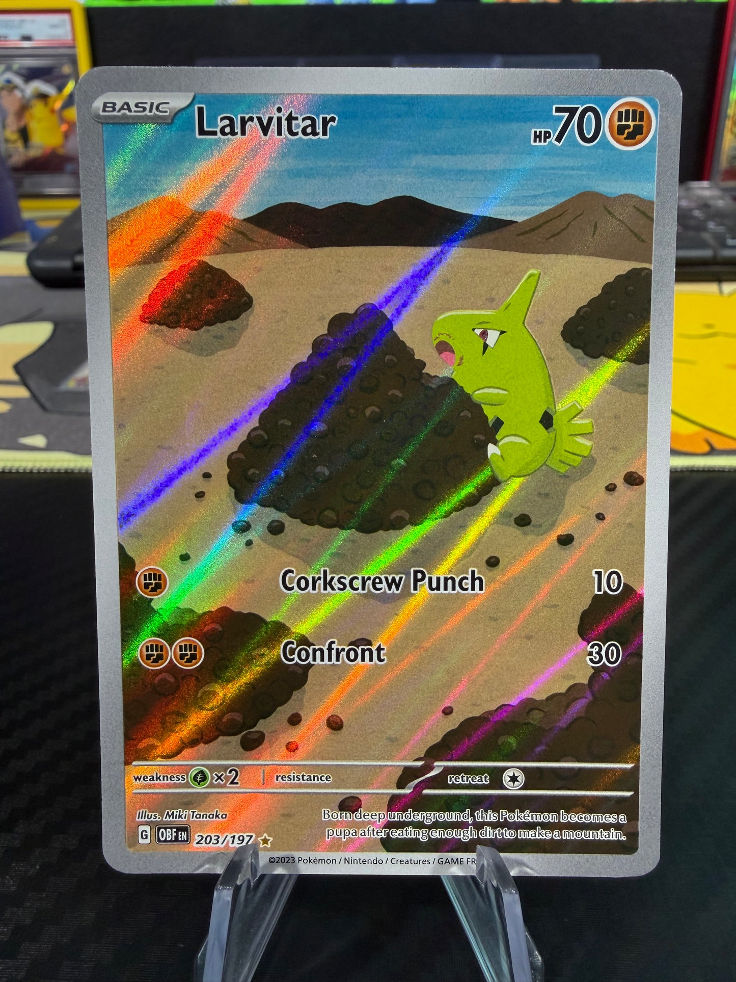 Larvitar - 203/197 - Illustration Rare - Obsidian Flames